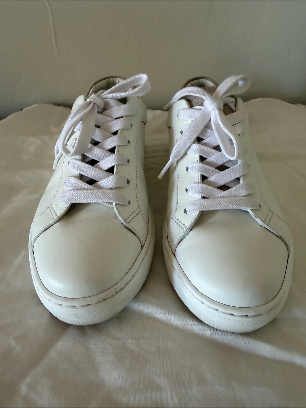 M.Gemi The Palestra Due in Sandstone and white Leather Women's Lace-Up Sneakers
